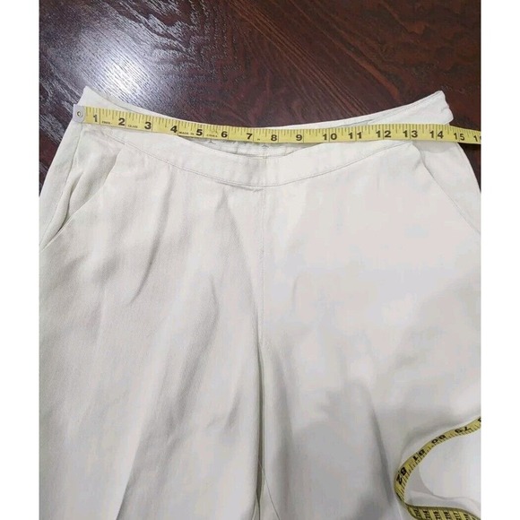 Tommy Bahama‎ Ivory Pants Silk Size 8 Womens Wide Leg Hip Zip - Picture 9 of 9